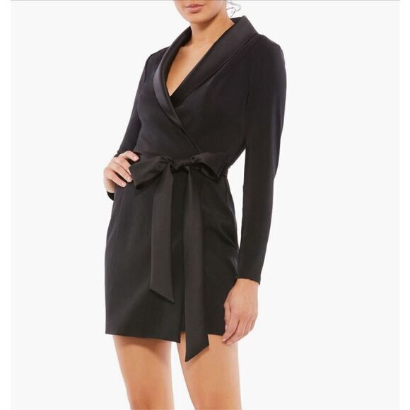 NWT Mac Duggal mini tuxedo dress - Picture 2 of 7